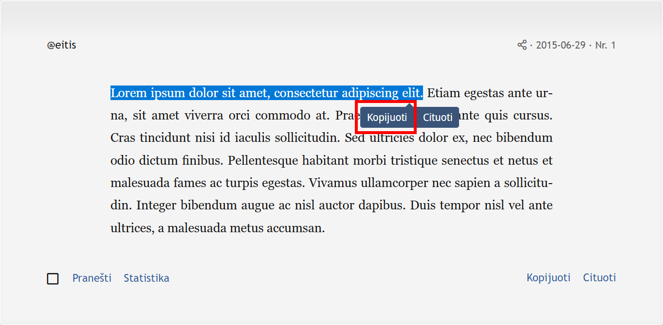 Kaip naudoti citavimo priemones atrašant kolegoms?