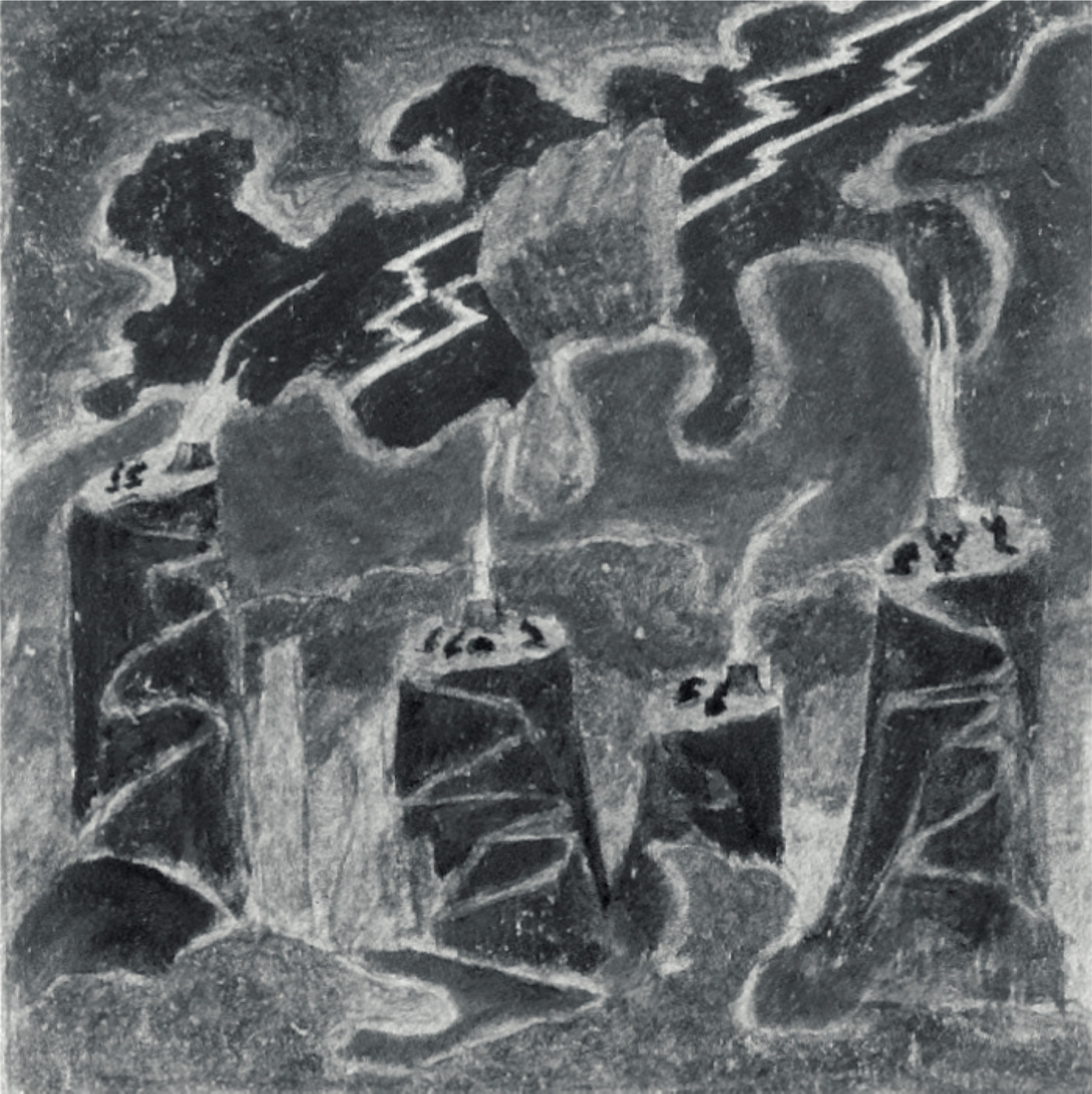4 pvz. Mikalojus Konstantinas Čiurlionis. Operos „Jūratė“ dekoracijų eskizas (1908, tempera)