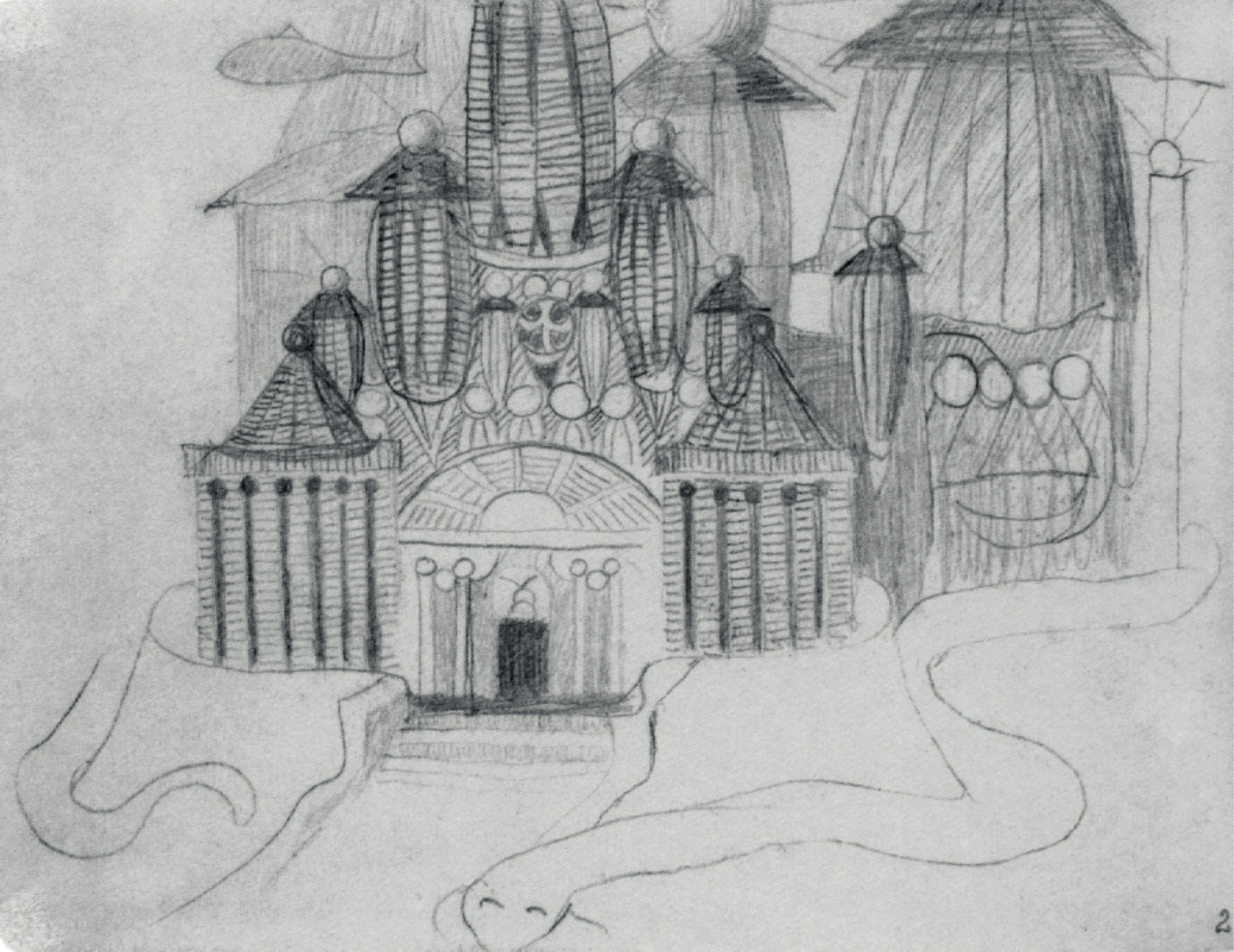 5 pvz. Mikalojus Konstantinas Čiurlionis. Operos „Jūratė“ dekoracijos eskizas (1908)