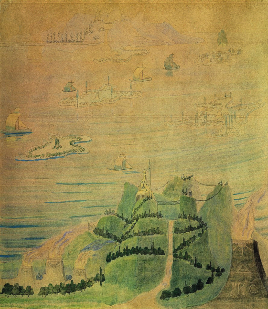 9 pvz. Mikalojus Konstantinas Čiurlionis. „Vasaros sonata“, [I]Andante[/I] (1908)