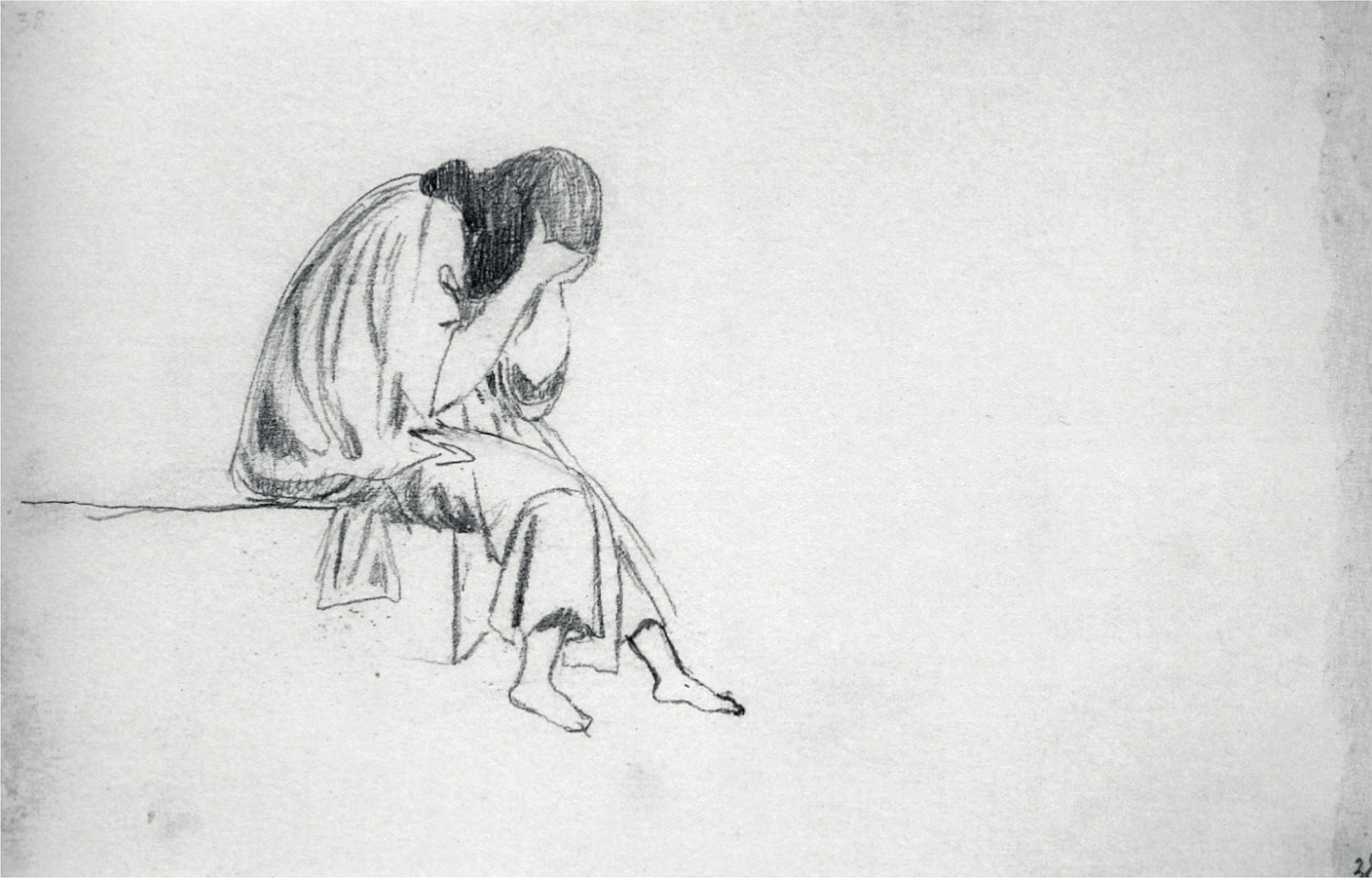11 pvz. Mikalojus Konstantinas Čiurlionis. Gedinčios figūros piešinys (1908–1909)
