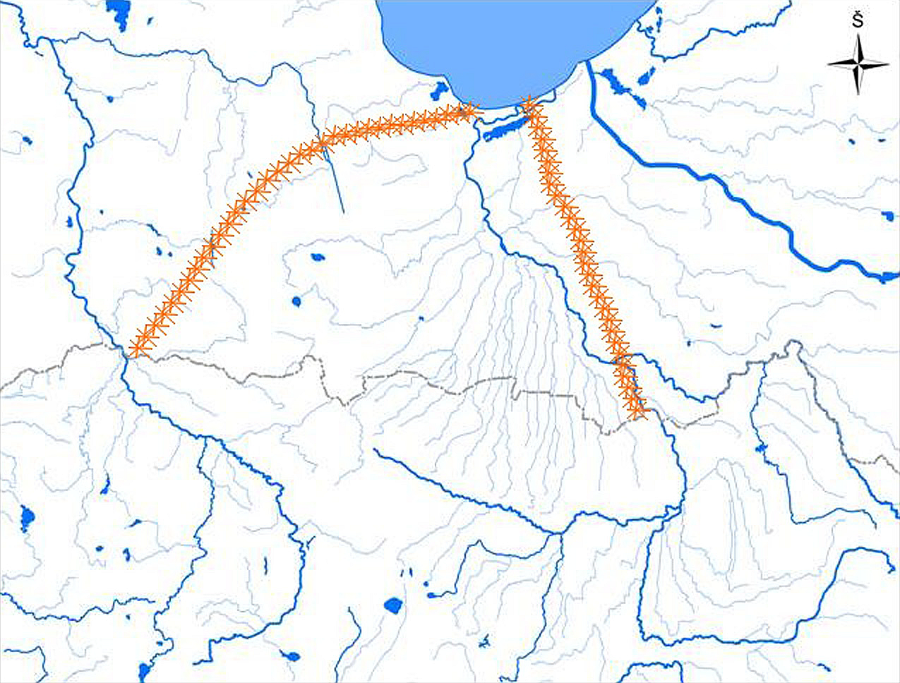 3 pav. Žiemgalos ribos remiantis A. Bielensteinu