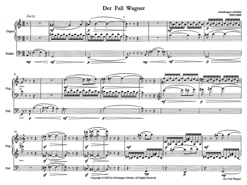 1 pav. Mindaugas Urbaitis. „Der Fall Wagner“, 1999
