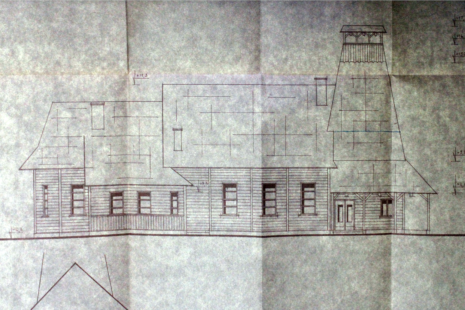 4 pav. Arnėnų žuvininkystės ūkio kultūros namų projektas [buvusi koplyčia], 1960. UAA, f. 426, ap. 1, b. 71, l. 6