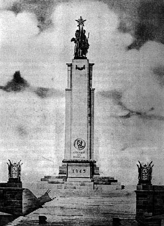 2 pav. Antrajame „Pergalės“ paminklo Vilniuje konkurse antrąja paskatinamąja premija apdovanotas V. Anikino, I. Medvedevo ir V. Mikučianio pasiūlymas, 1948