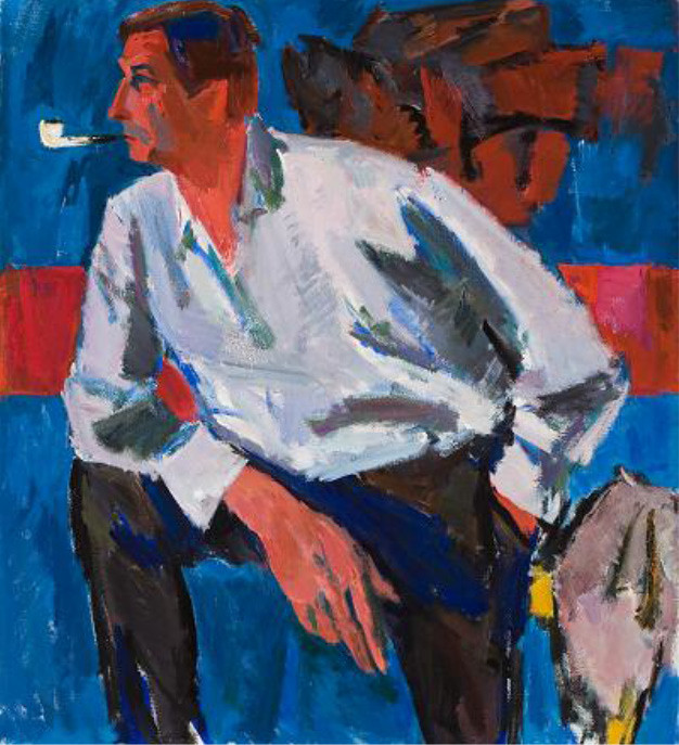 1 pav. Vladas Karatajus, „Dailininko Konstantino Bogdano portretas“, 1970, drobė, aliejus, 143 × 128 cm. LDM, Antano Lukšėno nuotr.