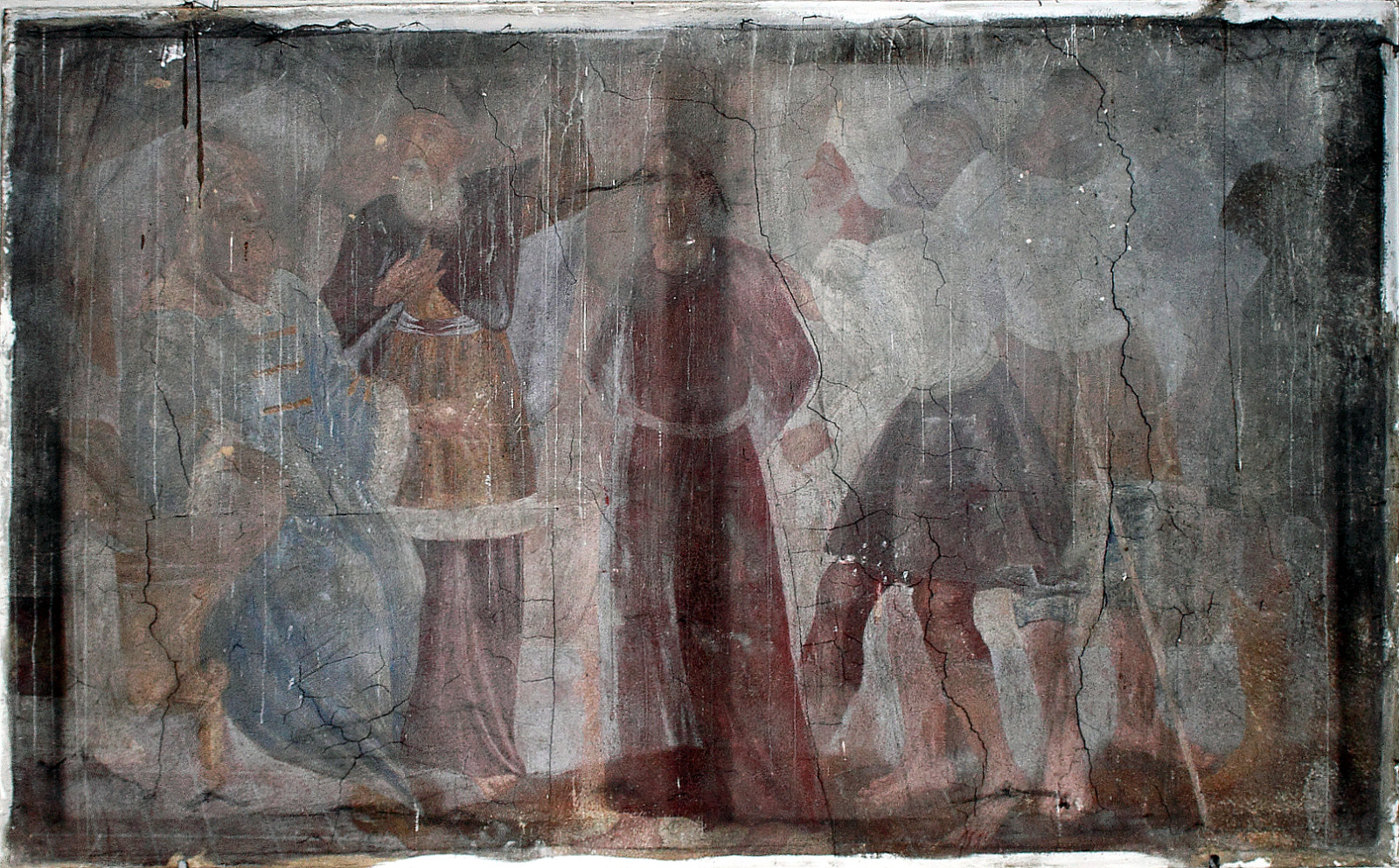 „Pas Kajafą“. XVII a. pab. freska. Šventojo Kryžiaus bažnyčia, Kaunas. Aurimo Švedo nuotrauka