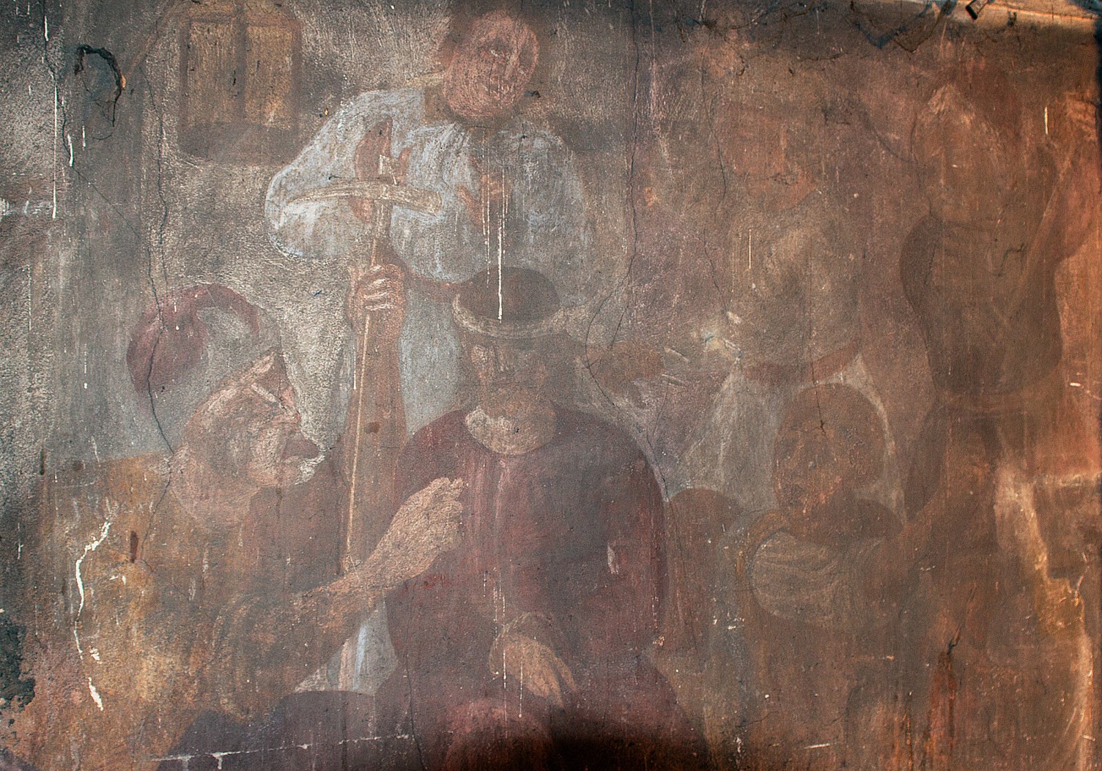 „Patyčios“. XVII a. pab. freska. Šventojo Kryžiaus bažnyčia, Kaunas. Aurimo Švedo nuotrauka