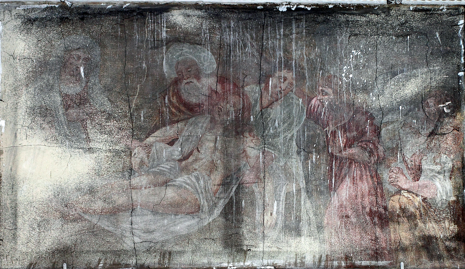 „Guldymas į kapą“. XVII a. pab. freska. Šventojo Kryžiaus bažnyčia, Kaunas. Aurimo Švedo nuotrauka