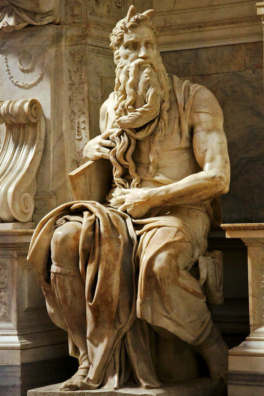5. pav. Mikelandželas, „Mozė“, Šv. Petro grandinėse bazilika, Roma