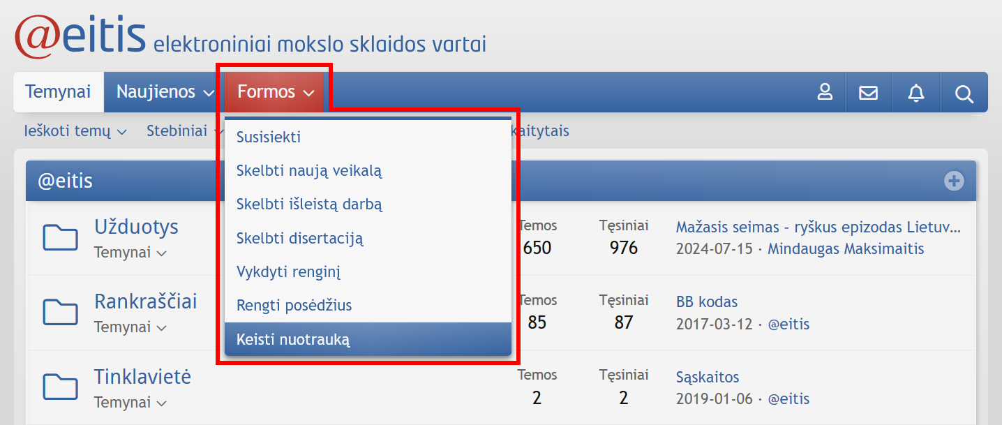 Keisti nuotrauką