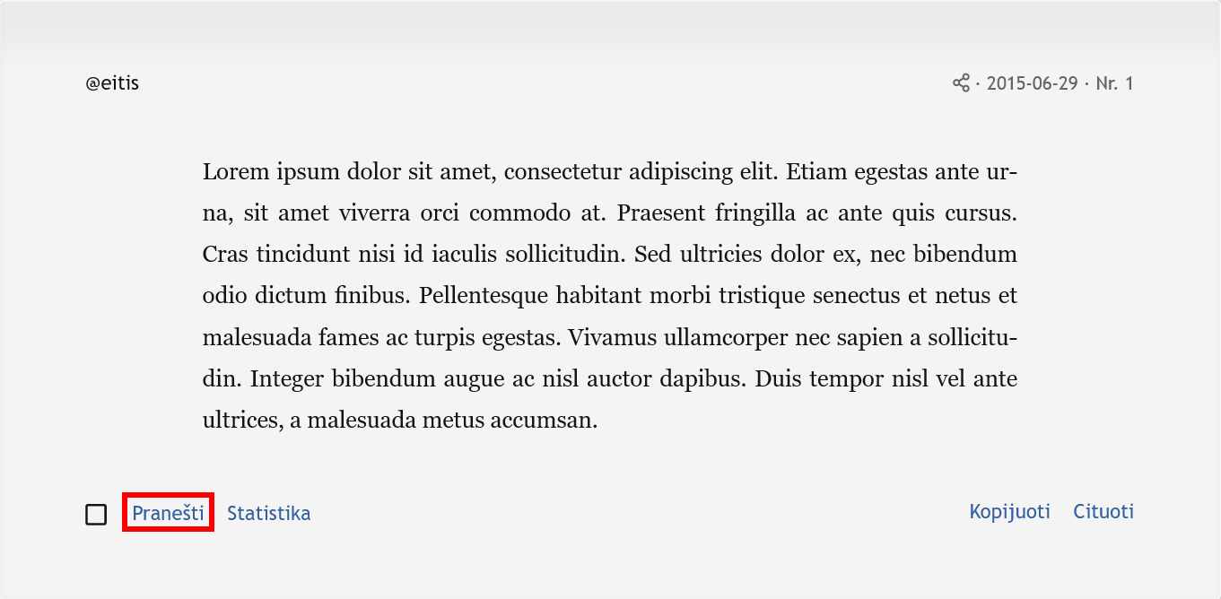 Pranešti temos tęsinio poraštėje