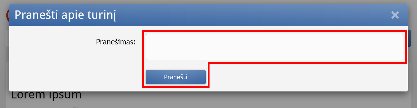 Pranešimo mygtukas